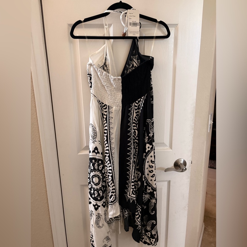 Advance Apparels Black and White Paisley Halter Dress - Picture 9 of 14